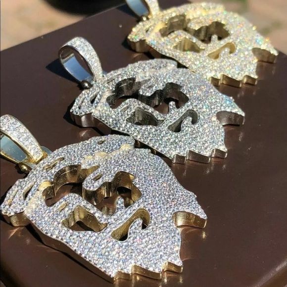 Brand New Iced Out Ghost Jesus Head Pendant - Picture 4 of 6